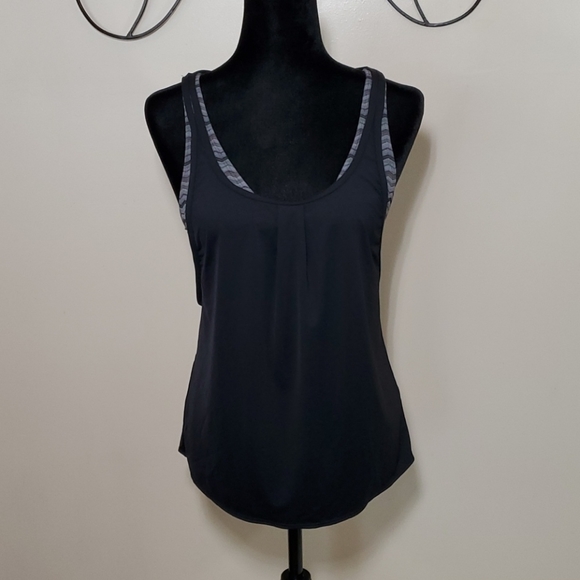 Athleta Black Jacquard Back-Tie Blousy Tankini - Picture 2 of 9